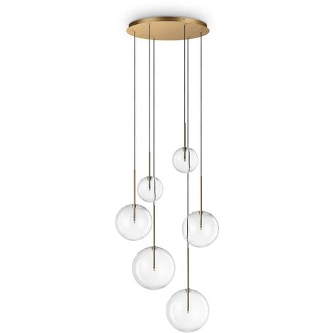 Ideal Lux EQUINOXE Plafonnier suspendu à 6 lampes en laiton