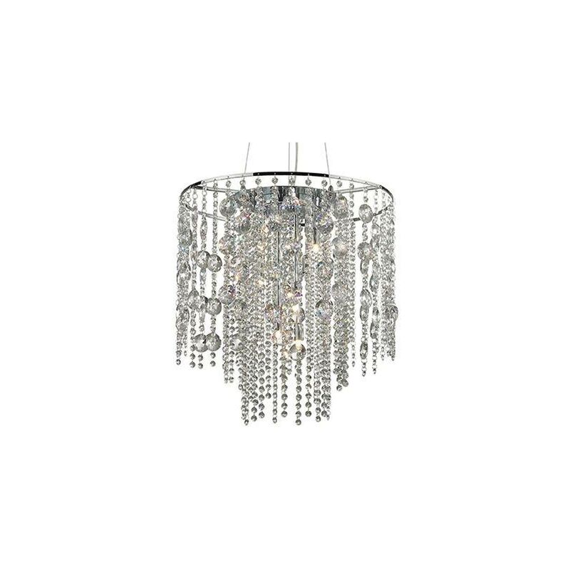 Ideal Lux Lighting - Ideal Lux Evasione - 10 Light Ceiling Pendant Chrome with Crystals, G9