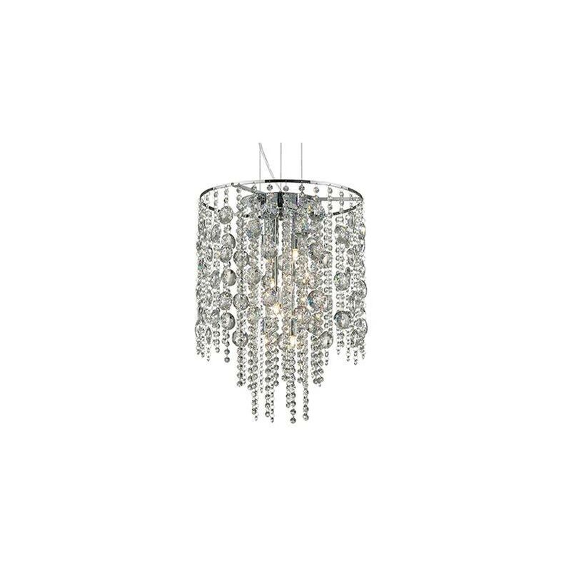 Ideal Lux Evasione - 8 Light Ceiling Pendant Chrome with Crystals, G9
