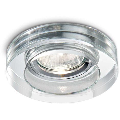 Ideal lux faretto a incasso blues fi1 round trasparente 50w attacco gu10 083254