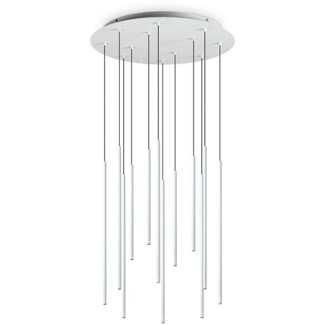 Ideal Lux FILO Dekorative 12-Tropfen-Cluster-Pendel-Deckenleuchte Weiß 3000K