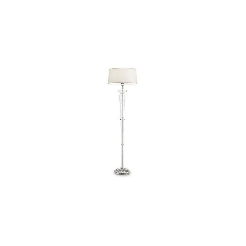 Ideal Lux Forcola - 1 Light Floor Lamp Chrome, White, Clear and Glass with White Shade, E27