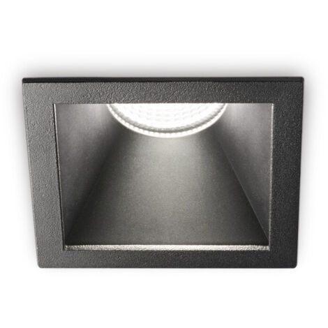 Ideal Lux GAME Downlight Encastré Carré Noir 8.4cm 2700K