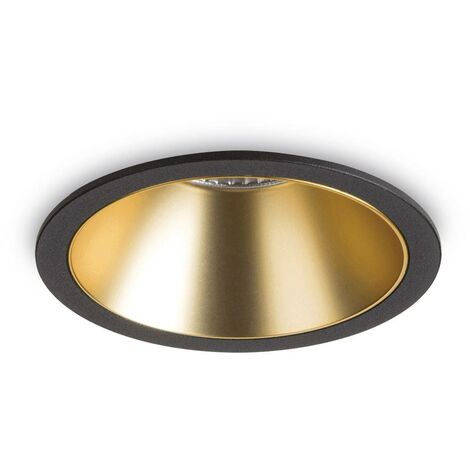 Ideal Lux Game - LED 1 Light Recessed Spotlight Black Gold