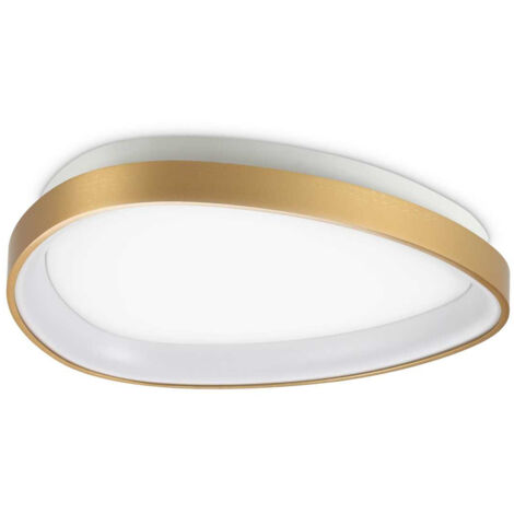 Ideal Lux GEMINI 42 cm integrierte, halbbündige LED-Einbauleuchte, Messing, 3000 lm, 3000 K