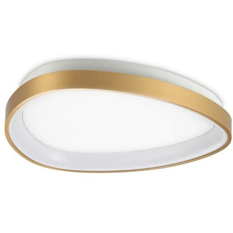 Ideal Lux GEMINI 42,5 cm LED-integrierte halbbündige Deckenleuchte, Messing, 2700 K