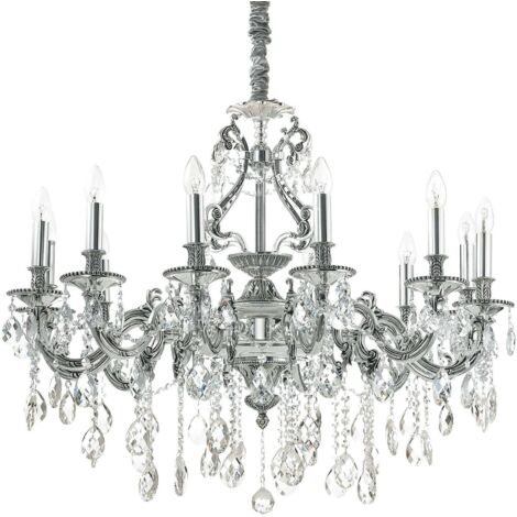 Ideal Lux Gioconda - Suspension à 12 lumières, argent