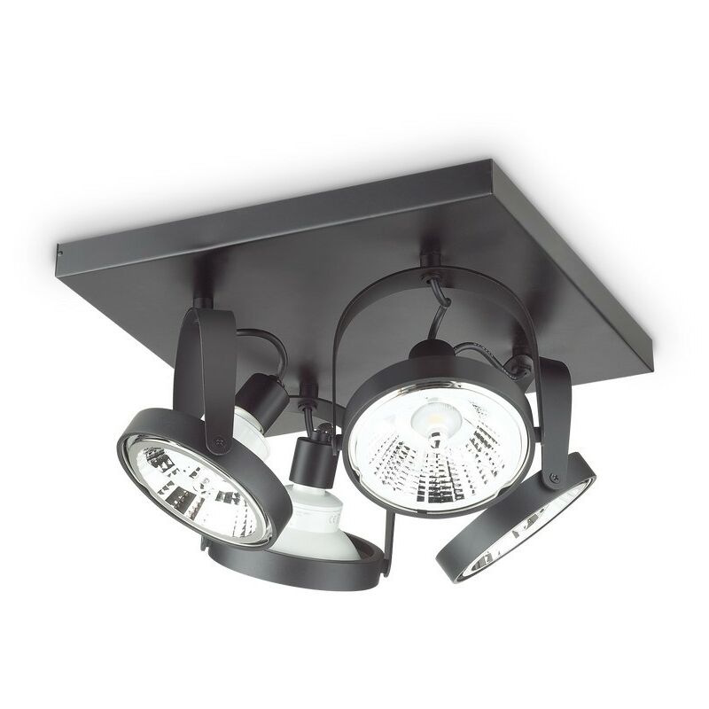 

Ideal Lux GLIM - Lámpara de techo de 4 luces para interior Negro, GU10