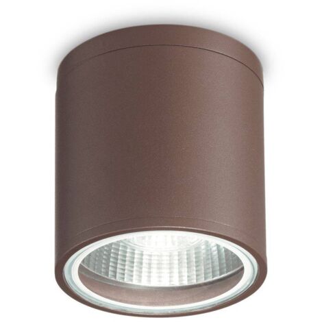 Ideal Lux Gun - 1 lumière ronde montée en surface Downlight Coffee IP44