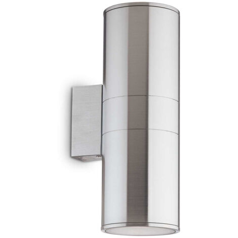 Ideal Lux Gun - 2 Licht Außen groß oben unten Wandleuchte Aluminium, Kitt IP54, E27