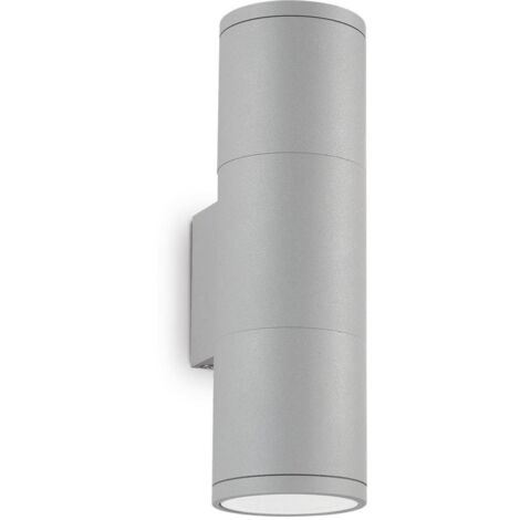 Ideal Lux Gun - Applique murale extérieure à 2 ampoules gris IP44