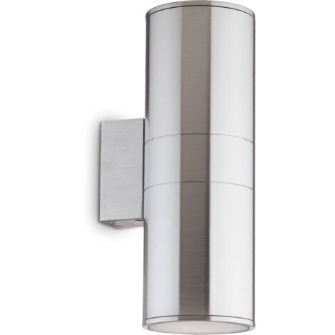 Ideal Lux Gun - Grande applique murale extérieure à 2 lumières en aluminium, mastic IP54, E27