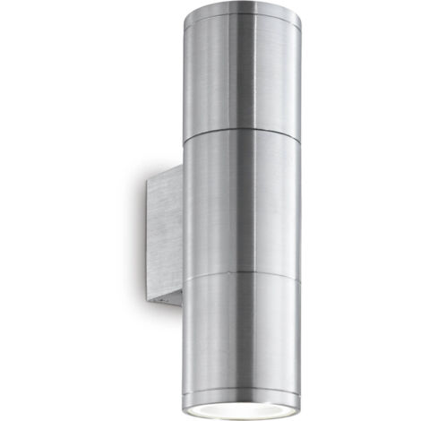 Ideal Lux Gun - Petite applique murale extérieure à 2 lampes en aluminium, noir IP44, GU10