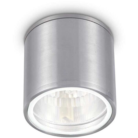 Ideal Lux Gun - Plafonniers montés en surface à 1 lumière en aluminium, chrome poli IP44, GU10