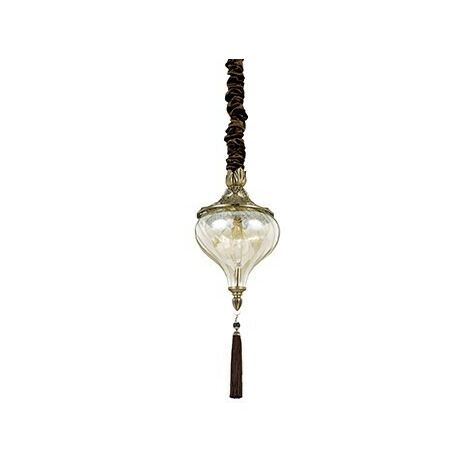 Ideal Lux Harem - 1 Licht Decke Anhänger Antik Messing, Bernstein, Glas, E27