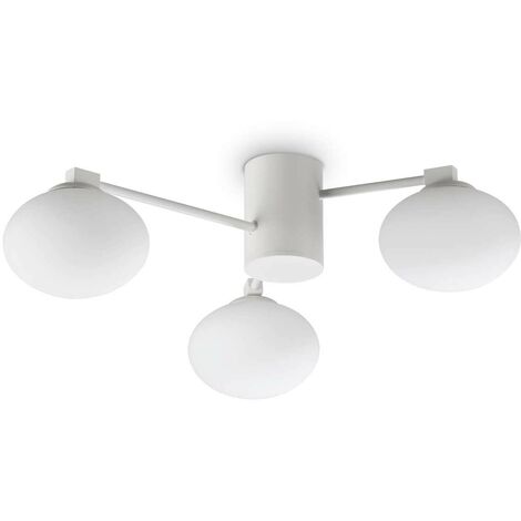 Ideal Lux HERMES 3-flammige 60-cm-Kugel-Deckenleuchte in Weiß