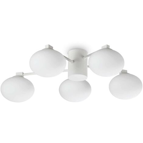 Ideal Lux HERMES 5-flammige 60-cm-Kugel-Deckenleuchte in Weiß
