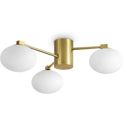 Ideal Lux HERMES Plafonnier Globe 3 Lumières 60cm Laiton