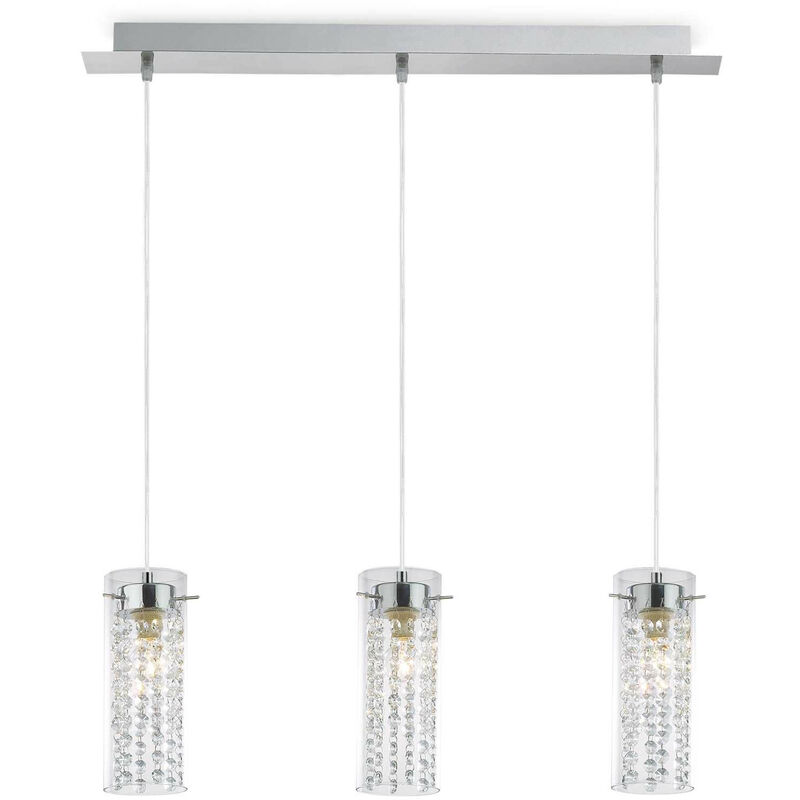 

Ideal Lux Iguazu - Barra colgante de techo con 3 luces, cromada, E14