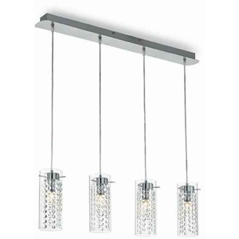 

Ideal Lux Iguazu - Barra colgante de techo con 4 luces, cromada, E14