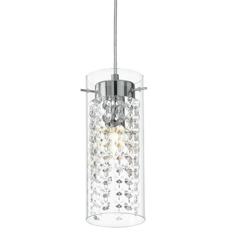

Ideal Lux Iguazu - Lámpara colgante de techo con 1 luz, cromada, E14
