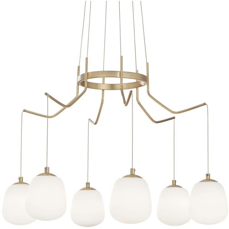 Ideal Lux Lighting - Ideal Lux Karousel - 6 Light Cluster Ceiling Pendant Brass Sat