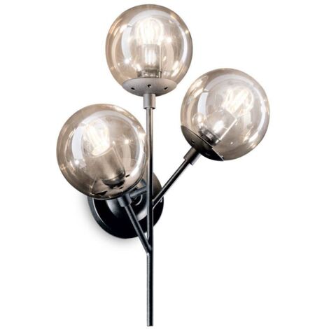 Ideal Lux Kepler - 3 Licht Wand Licht Schwarz