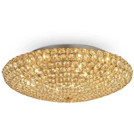 Ideal Lux King - 9 Light Indoor Large Flush Light Gold, G9