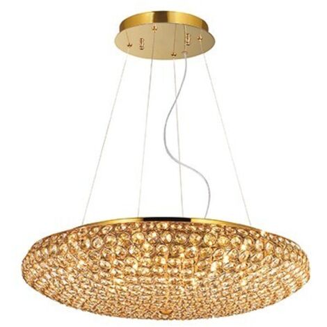 Ideal Lux King - Grand plafonnier à 12 ampoules, or, G9