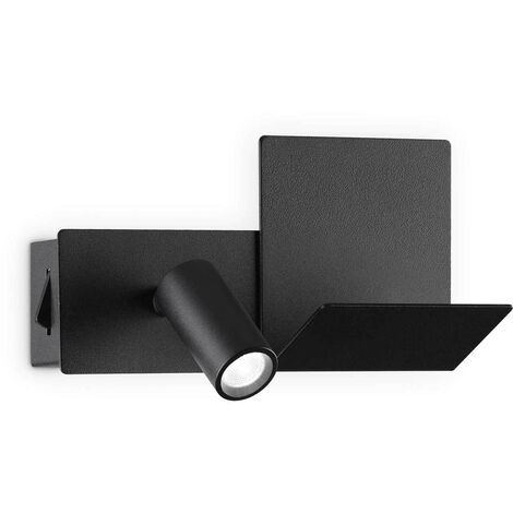 Ideal Lux KOMODO-1 Liseuse LED noire, interrupteur intégré, 3000K, non dimmable