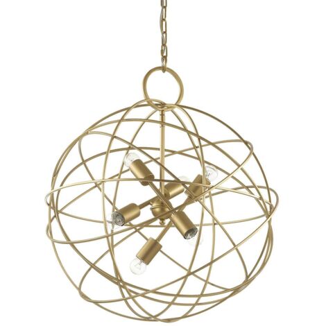 Ideal Lux Konse - 6 Licht sphärische Decke Anhänger Gold