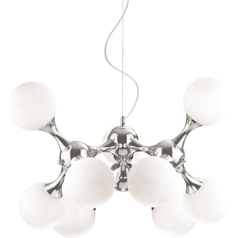 Ideal lux lampada a sospensione nodi bianco sp9 9x40w attacco e14 082059