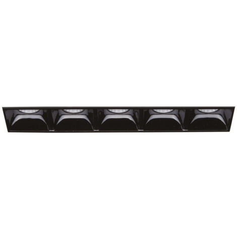 Ideal Lux LIKA Rectangle Downlight Encastré Sans Bordure 5 Lumières Noir 141cm 4000K