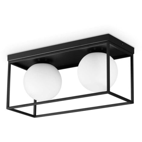 Ideal Lux LINGOTTO Plafonnier Globe à 2 Lumières Noir