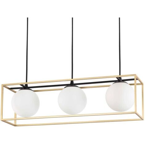 Ideal Lux Lingotto - Suspension à 3 ampoules au fini laiton antique