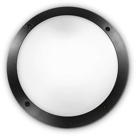 Ideal Lux Lucia - 1 Diffuseur de Lumière Plafonnier / Applique Murale Extérieur Noir IP66, E27