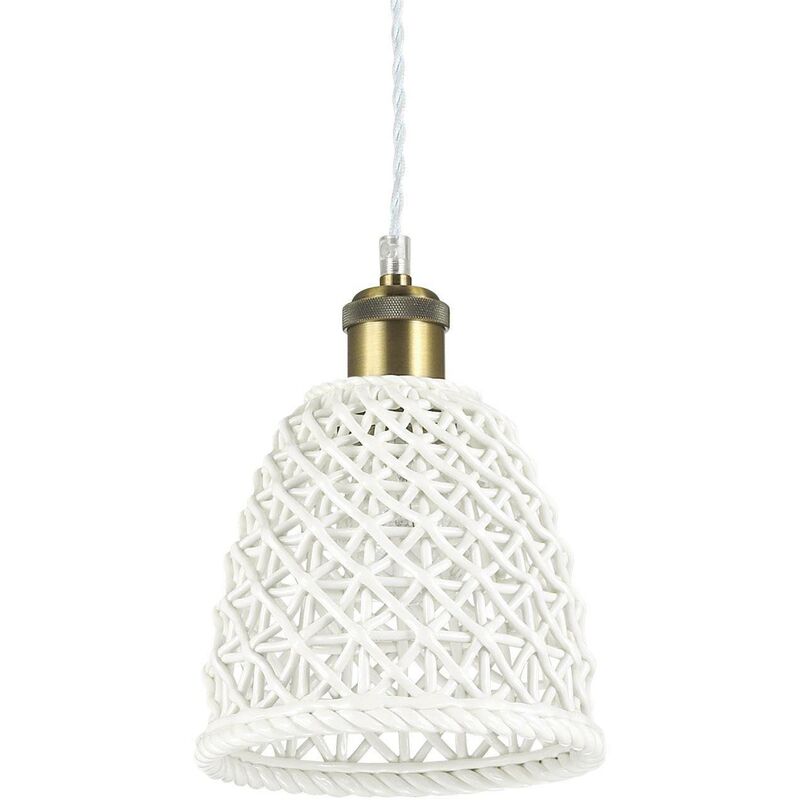 Ideal Lux Lugano - 1 Light Dome Ceiling Pendant Light White