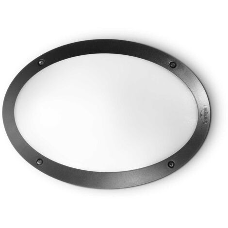 Ideal Lux Maddi - 1 Diffuseur de Lumière Plafonnier / Applique Murale Extérieur Noir IP66, E27