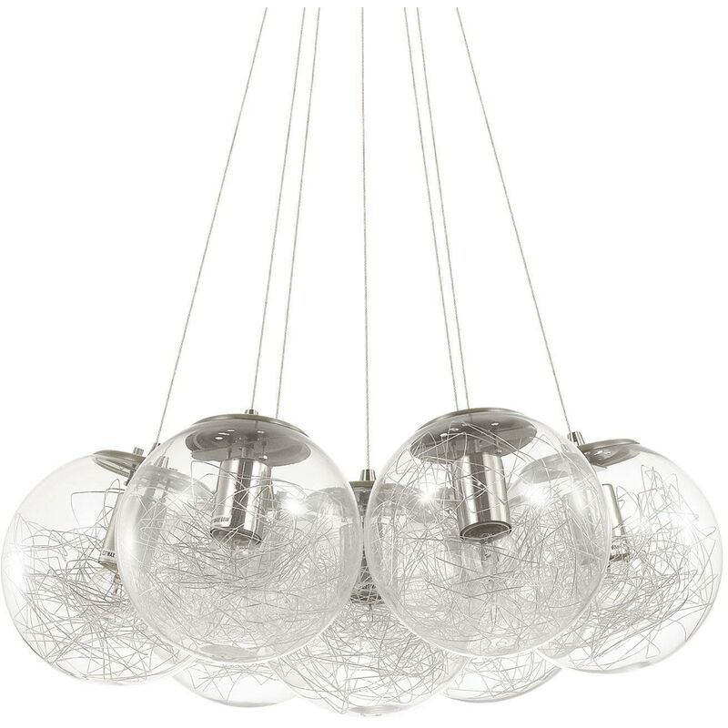Ideal Lux Lighting - Ideal Lux Mapa - 7 Light Cluster Ceiling Pendant Nickel