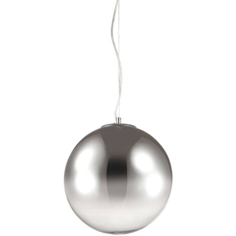 Ideal Lux Mapa - Abat-jour chromé à suspension à 1 ampoule Globe
