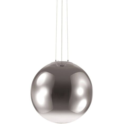 Ideal Lux Mapa - Abat-jour chromé à suspension à 1 ampoule Globe