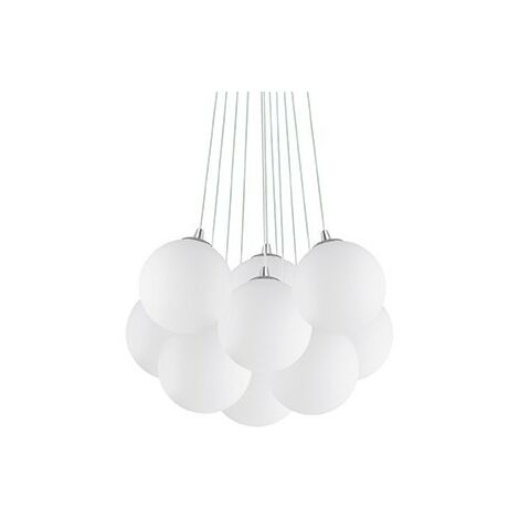 Ideal Lux Mapa Bianco - Petite suspension à 11 ampoules, blanc, E14