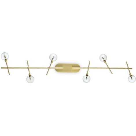 Ideal Lux Maracas - Plafonnier à 6 ampoules en laiton antique