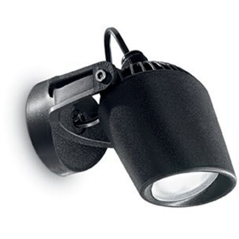 Ideal Lux Minitommy - Spot mural extérieur à 1 ampoule noir IP66, GU10