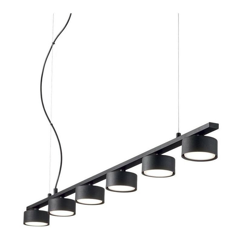 Ideal Lux MINOR - Indoor 6 Licht Decke Lineare Pendelleuchte 6 Lichter Schwarz