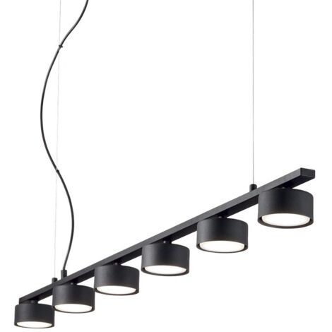 Ideal Lux MINOR - Indoor 6 Licht Decke Lineare Pendelleuchte 6 Lichter Schwarz
