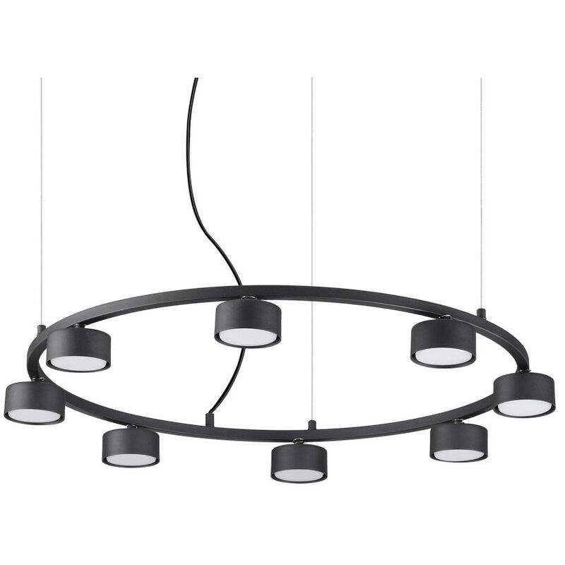 

Ideal Lux MINOR - Lámpara colgante de techo circular de 8 luces para interior 8 luces negro