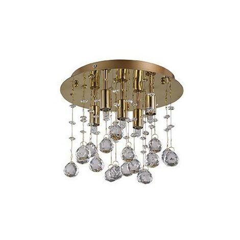 Ideal Lux Moonlight - Petit plafonnier à 5 ampoules, doré, G9