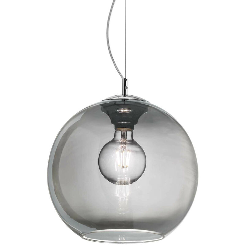 

Ideal Lux Nemo - 1 colgante de techo de cúpula mediana claro gris, ahumado, E27