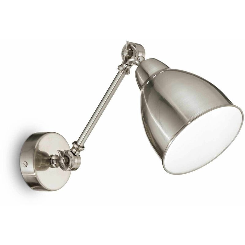 01-ideal Lux - NEWTON nickel wall light 1 bulb